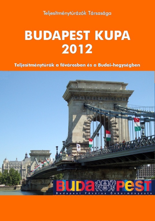 Budapest Kupa 2012 teljesítménytúra mozgalom igazolólap címlap