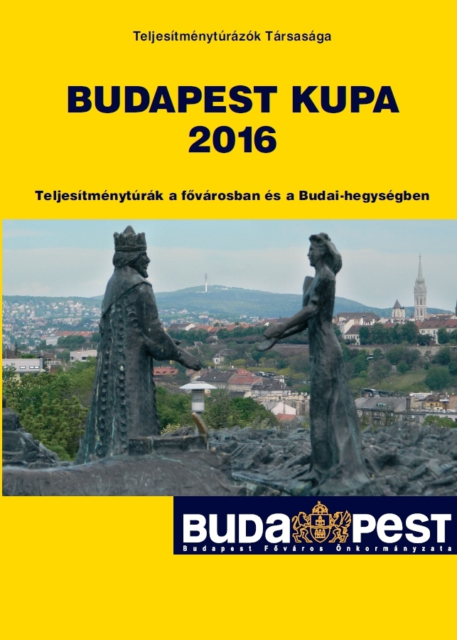 Budapest Kupa 2016 teljesítménytúra mozgalom kupafüzet címlap