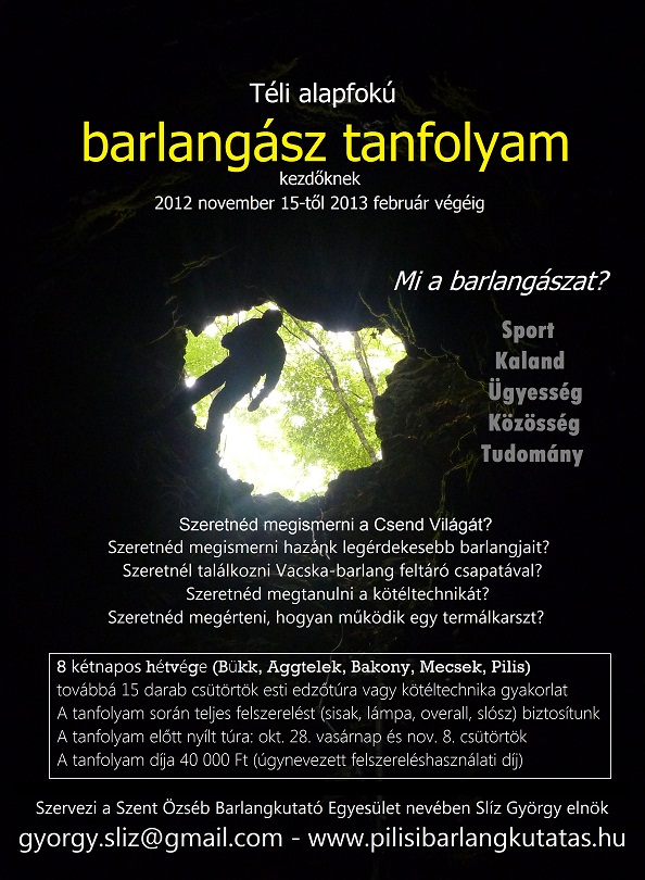 Alapfokú barlangász tanfolyam - Szent Özséb Barlangkutató egyesület