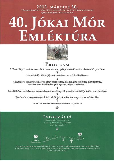 Jókai emléktúra rendezői kiírás 2013