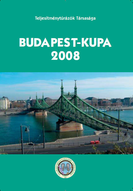 Budapest Kupa 2008 teljesítménytúra mozgalom igazolólap címlap